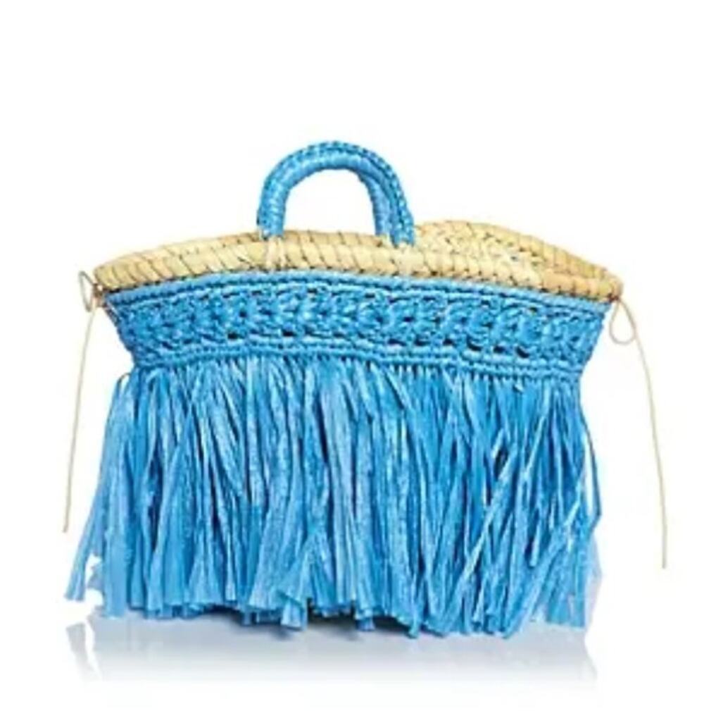 CATERINA BERTINI FRINGE MINI TOTE BLUE